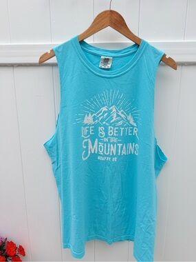 Comfort Colors Graphic Muscle Tank - Life Is Better in the Mountains